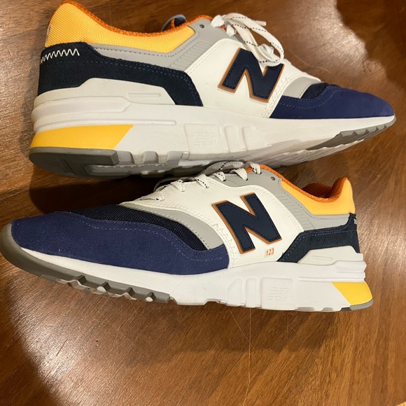 New Balance Blue and Orange Sneakers Casual Athletic Style - Picture 3 of 5